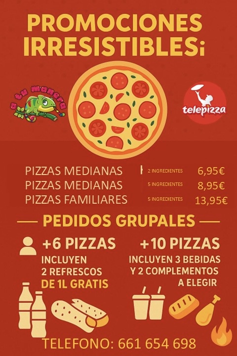 Menú especial Telepizza para eventos